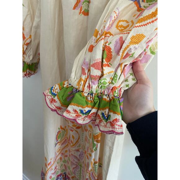 FARM RIO NWT Anthropologie Printed Linen Blend Dress Size XS - Picture 11 of 13